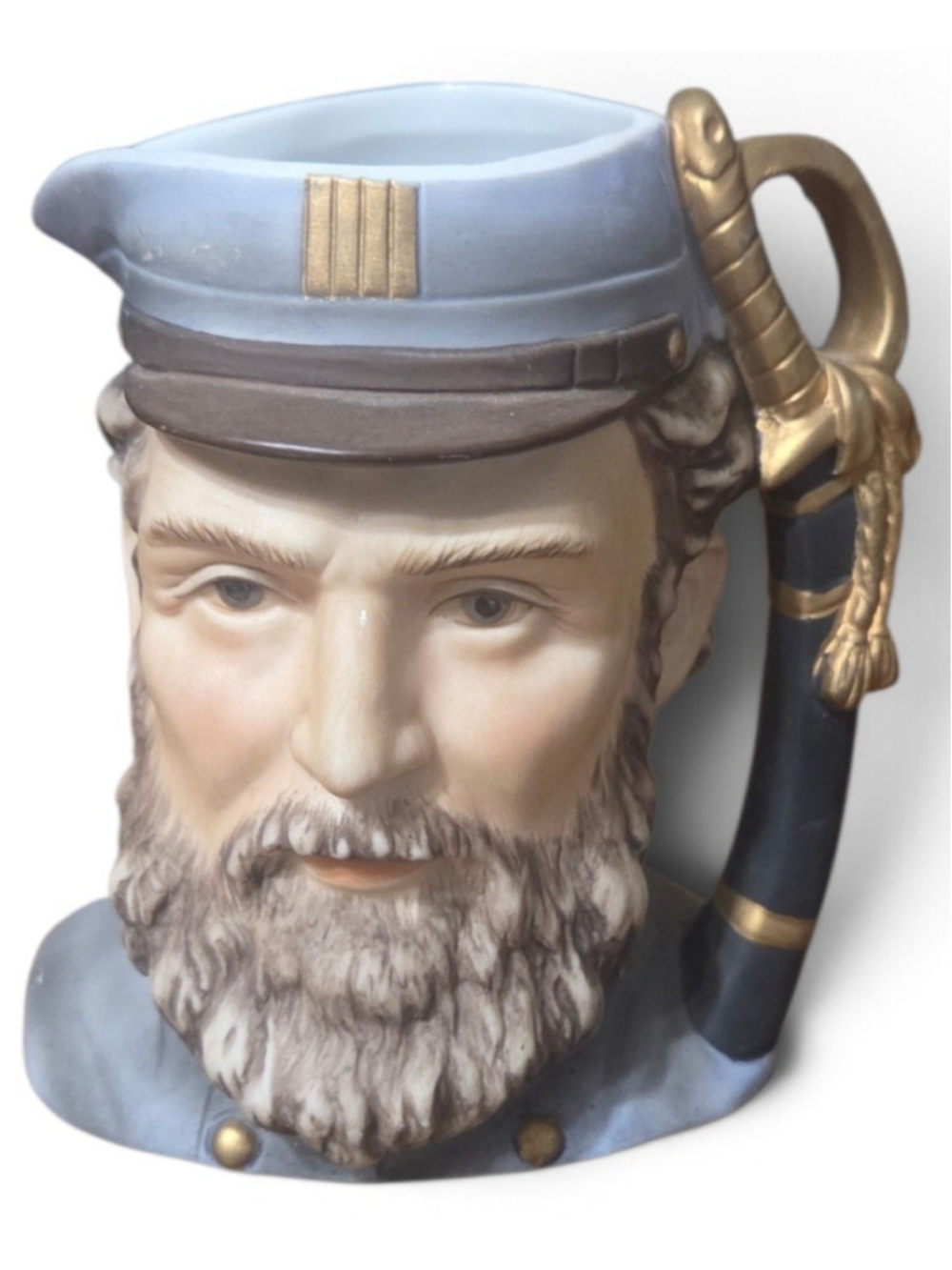 Lefton China Hand Painted Civil War Jackson Character Mug Pitcher KW1112